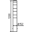 Ütközésvédő terelőoszlop betonozható152x3,2 mm