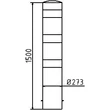 Ütközésvédő terelőoszlop betonozható 273x5 mm