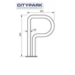 Kerékpártámasz "P" - alakú, talplemezes kivitelben