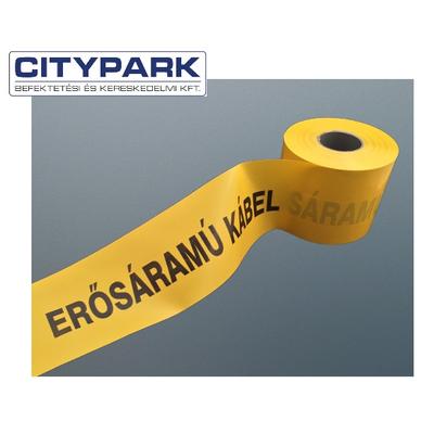 Jelzőszalag "ERŐSÁRAMÚ KÁBEL"  (250 m)